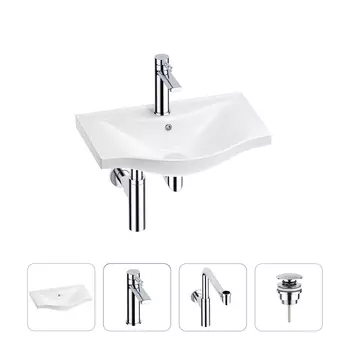 Раковина для ванной Wellsee Bisou 201003396 в наборе 4 в 1