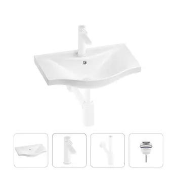 Раковина для ванной Wellsee Bisou 201003420 в наборе 4 в 1