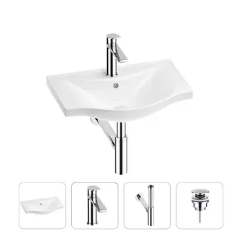 Раковина для ванной Wellsee Bisou 201003431 в наборе 4 в 1