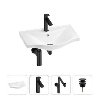 Раковина для ванной Wellsee Bisou 201003442 в наборе 4 в 1