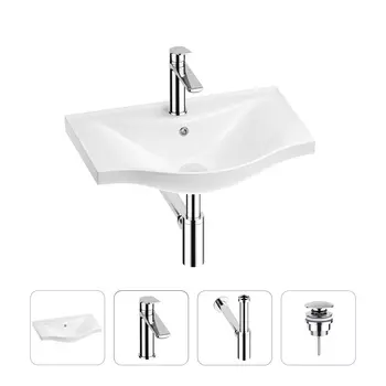 Раковина для ванной Wellsee Bisou 201003451 в наборе 4 в 1