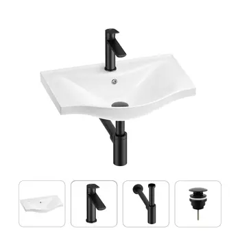 Раковина для ванной Wellsee Bisou 201003452 в наборе 4 в 1