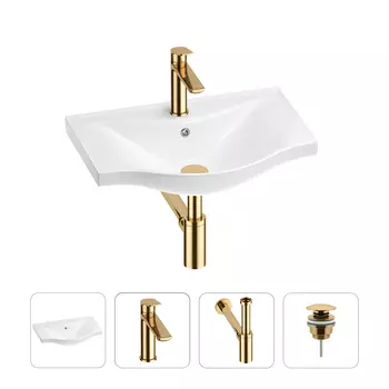 Раковина для ванной Wellsee Bisou 201003453 в наборе 4 в 1