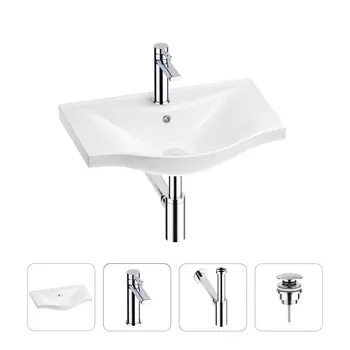 Раковина для ванной Wellsee Bisou 201003456 в наборе 4 в 1