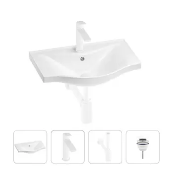 Раковина для ванной Wellsee Bisou 201003465 в наборе 4 в 1