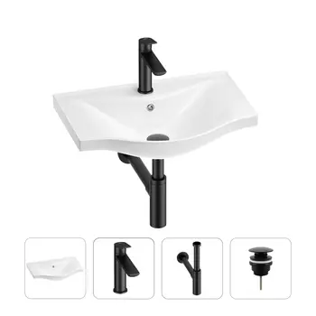 Раковина для ванной Wellsee Bisou 201003482 в наборе 4 в 1