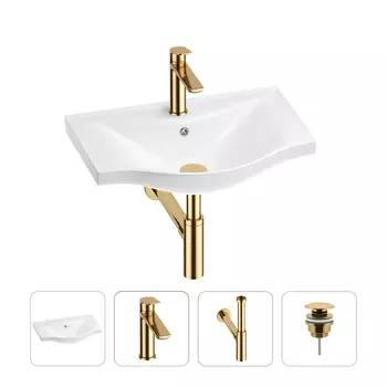 Раковина для ванной Wellsee Bisou 201003483 в наборе 4 в 1