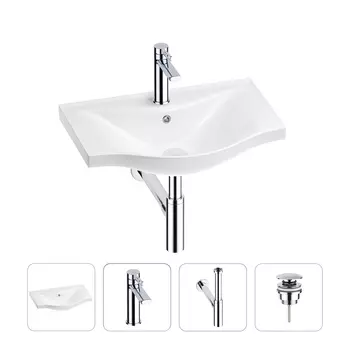 Раковина для ванной Wellsee Bisou 201003486 в наборе 4 в 1