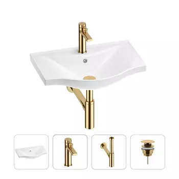 Раковина для ванной Wellsee Bisou 201003488 в наборе 4 в 1