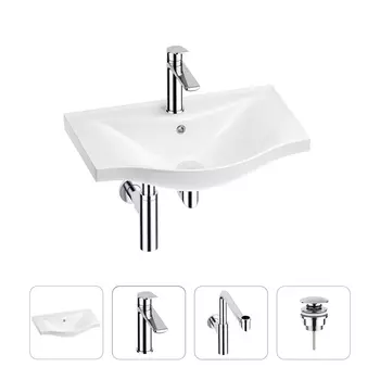 Раковина для ванной Wellsee Bisou 201003491 в наборе 4 в 1