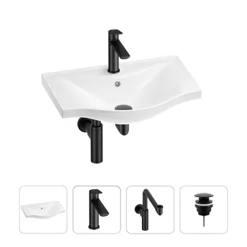 Раковина для ванной Wellsee Bisou 201003492 в наборе 4 в 1