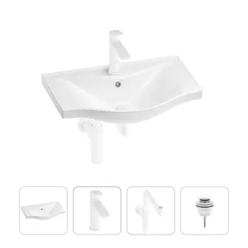 Раковина для ванной Wellsee Bisou 201003495 в наборе 4 в 1