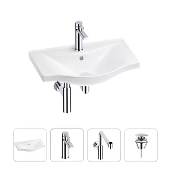 Раковина для ванной Wellsee Bisou 201003496 в наборе 4 в 1