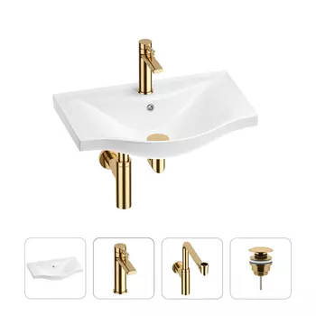 Раковина для ванной Wellsee Bisou 201003498 в наборе 4 в 1