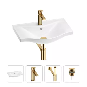 Раковина для ванной Wellsee Bisou 201003503 в наборе 4 в 1