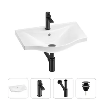 Раковина для ванной Wellsee Bisou 201003507 в наборе 4 в 1