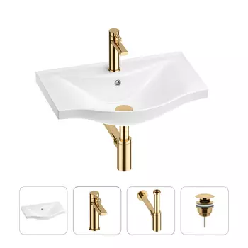 Раковина для ванной Wellsee Bisou 201003508 в наборе 4 в 1