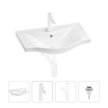 Раковина для ванной Wellsee Bisou 201003520 в наборе 4 в 1