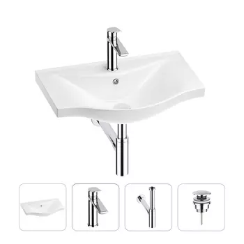 Раковина для ванной Wellsee Bisou 201003531 в наборе 4 в 1