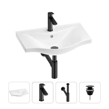 Раковина для ванной Wellsee Bisou 201003532 в наборе 4 в 1