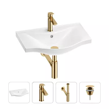 Раковина для ванной Wellsee Bisou 201003533 в наборе 4 в 1