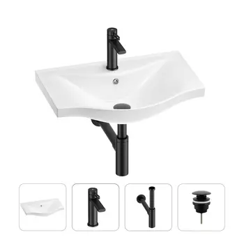 Раковина для ванной Wellsee Bisou 201003537 в наборе 4 в 1