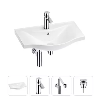 Раковина для ванной Wellsee Bisou 201003541 в наборе 4 в 1