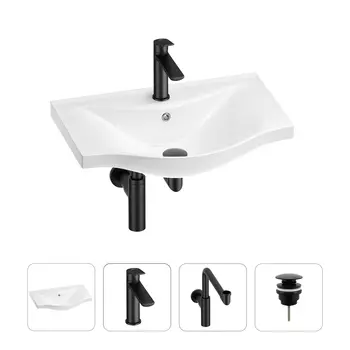 Раковина для ванной Wellsee Bisou 201003542 в наборе 4 в 1