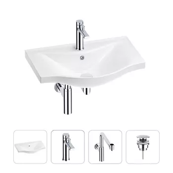 Раковина для ванной Wellsee Bisou 201003546 в наборе 4 в 1