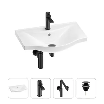 Раковина для ванной Wellsee Bisou 201003547 в наборе 4 в 1