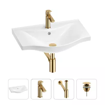 Раковина для ванной Wellsee Bisou 201003553 в наборе 4 в 1