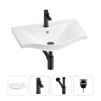 Раковина для ванной Wellsee Bisou 201003557 в наборе 4 в 1