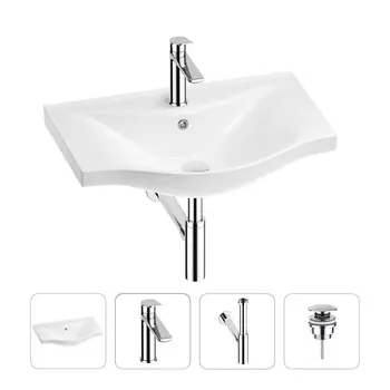 Раковина для ванной Wellsee Bisou 201003581 в наборе 4 в 1