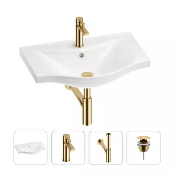 Раковина для ванной Wellsee Bisou 201003588 в наборе 4 в 1