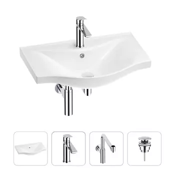 Раковина для ванной Wellsee Bisou 201003591 в наборе 4 в 1