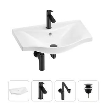 Раковина для ванной Wellsee Bisou 201003592 в наборе 4 в 1