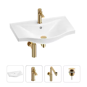 Раковина для ванной Wellsee Bisou 201003598 в наборе 4 в 1