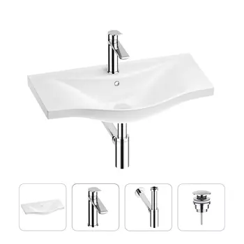 Раковина для ванной Wellsee Bisou 201003601 в наборе 4 в 1