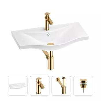 Раковина для ванной Wellsee Bisou 201003603 в наборе 4 в 1