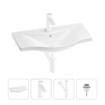 Раковина для ванной Wellsee Bisou 201003605 в наборе 4 в 1