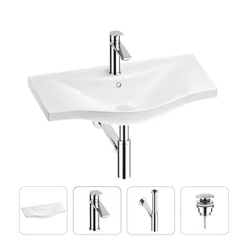 Раковина для ванной Wellsee Bisou 201003631 в наборе 4 в 1