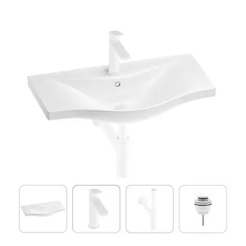 Раковина для ванной Wellsee Bisou 201003635 в наборе 4 в 1