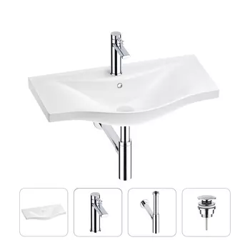 Раковина для ванной Wellsee Bisou 201003636 в наборе 4 в 1