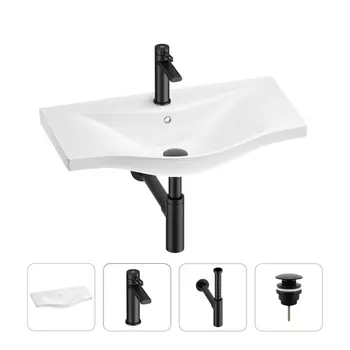 Раковина для ванной Wellsee Bisou 201003637 в наборе 4 в 1