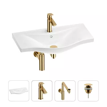 Раковина для ванной Wellsee Bisou 201003643 в наборе 4 в 1