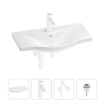 Раковина для ванной Wellsee Bisou 201003645 в наборе 4 в 1