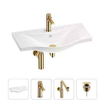 Раковина для ванной Wellsee Bisou 201003648 в наборе 4 в 1