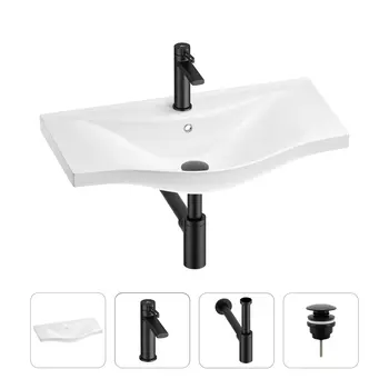 Раковина для ванной Wellsee Bisou 201003657 в наборе 4 в 1