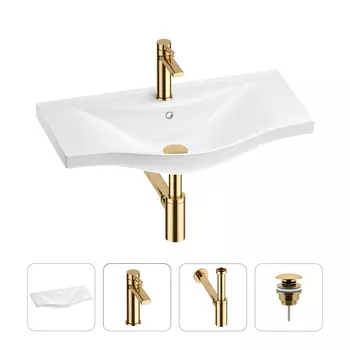 Раковина для ванной Wellsee Bisou 201003658 в наборе 4 в 1