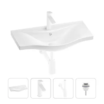 Раковина для ванной Wellsee Bisou 201003665 в наборе 4 в 1